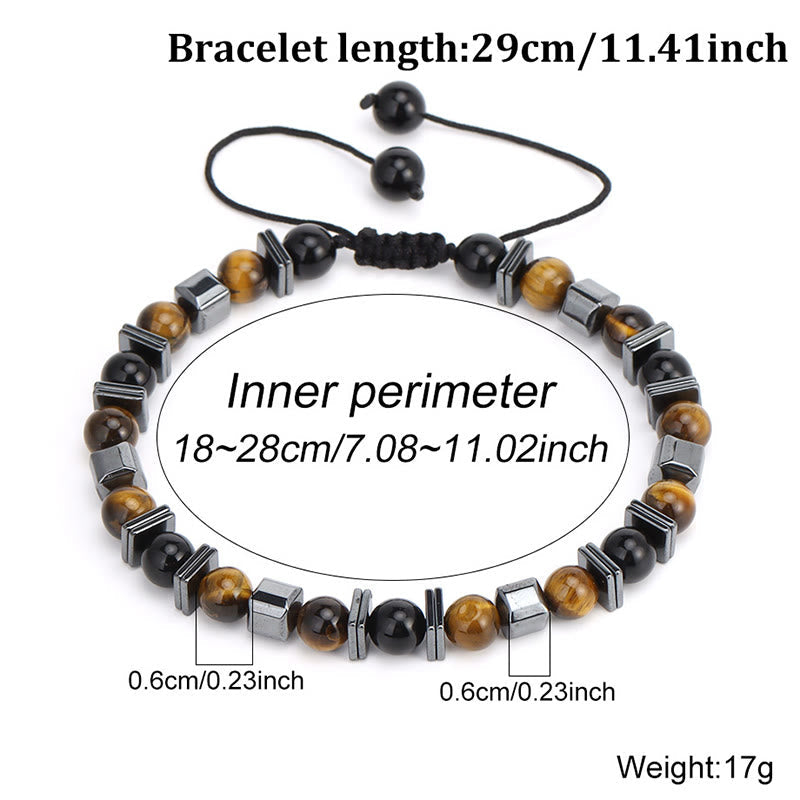 Nimara Ritual Natural Tiger's Eye Black Obsidian Hematite Support Bracelet