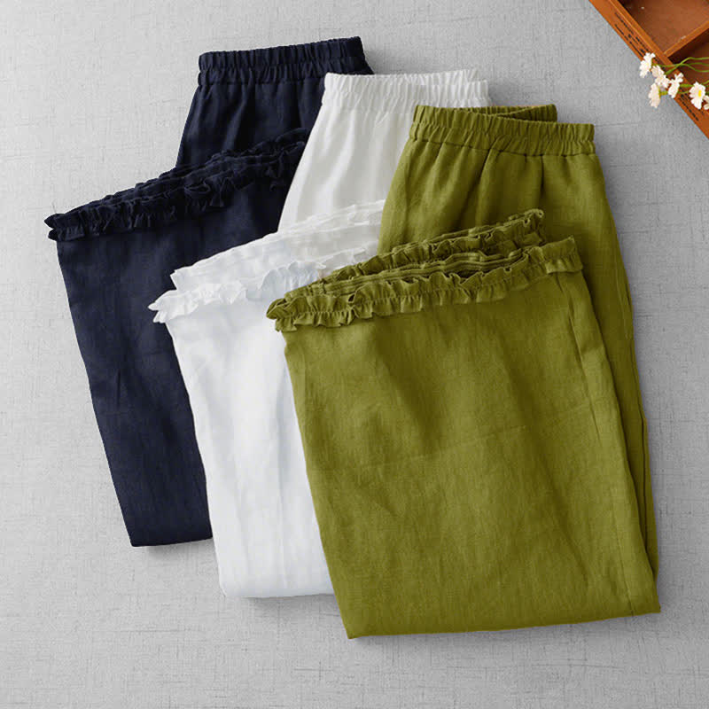 Nimara Ritual Commute Elastic Waistband Pleated Hem Capri Length Women's Lined Skirt With Pockets