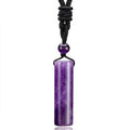Nimara Ritual Various Crystal Rose Quartz Green Aventurine Amethyst Cylinder Healing Necklace Pendant