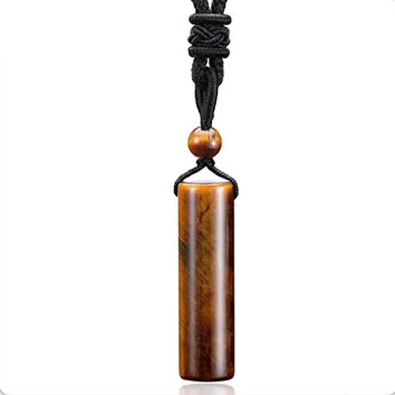 Nimara Ritual Various Crystal Rose Quartz Green Aventurine Amethyst Cylinder Healing Necklace Pendant