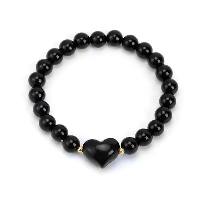 Nimara Ritual Natural Amethyst Green Aventurine Tiger Eye Strawberry Quartz Love Heart Spiritual Bracelet