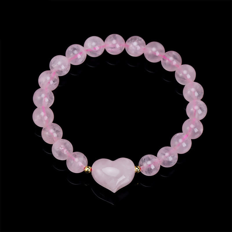 Nimara Ritual Natural Amethyst Green Aventurine Tiger Eye Strawberry Quartz Love Heart Spiritual Bracelet