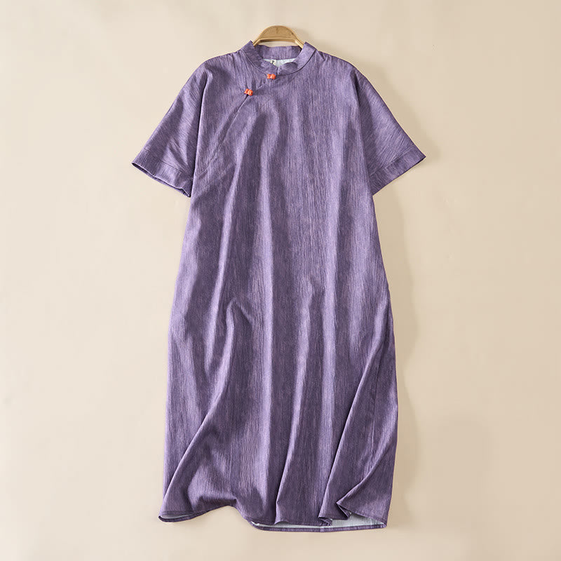 Nimara Ritual Summer Crew Neck Plain Short Sleeve Below Knee Dress