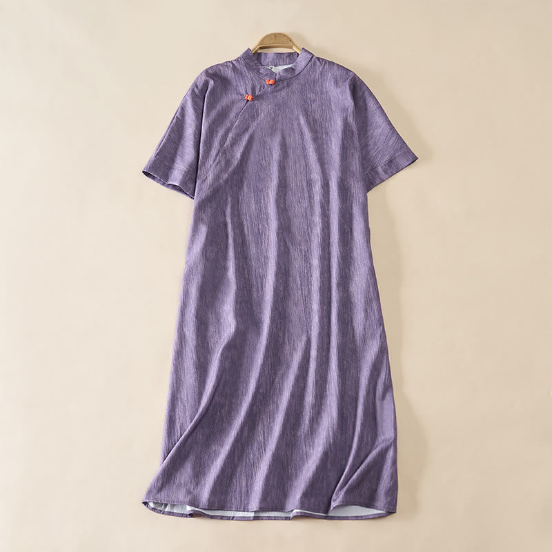 Nimara Ritual Summer Crew Neck Plain Short Sleeve Below Knee Dress