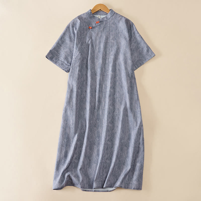 Nimara Ritual Summer Crew Neck Plain Short Sleeve Below Knee Dress