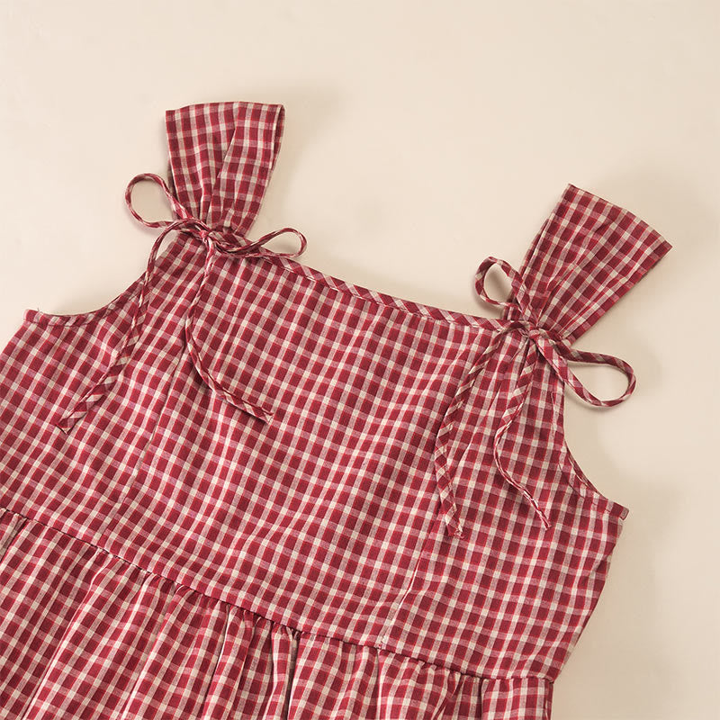 Nimara Ritual Plaid Sleeveless Summer Below Knee Dress With Pockets