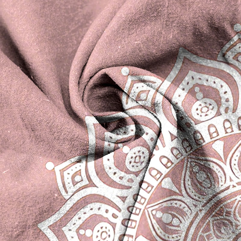 Nimara Ritual Pure Cotton Mandala Pattern Women's Elastic Waist Pants With Pockets