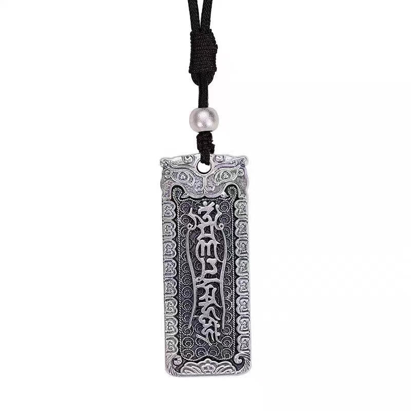 Nimara Ritual Copper Namo Amitabha Om Mani Padme Hum Rope Wisdom Necklace Pendant