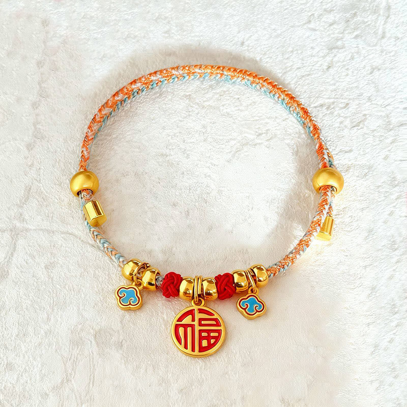 Nimara Ritual Colorful String Bead Plaited Fu Character Protection Adjustable Cats Dogs Pet Collar