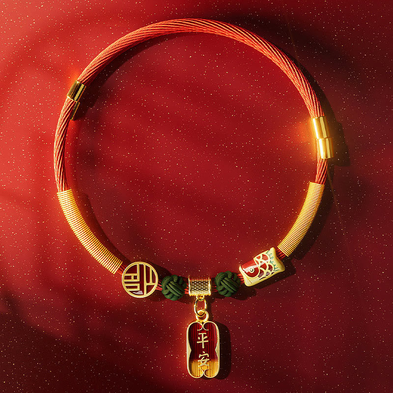 Nimara Ritual Red String Bead Fu Character Luck Adjustable Cats Dogs Pet Collar