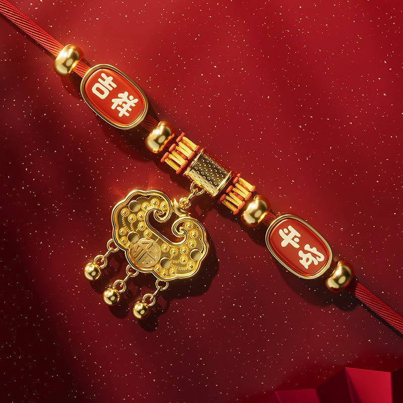 Nimara Ritual Red String Bead Fu Character Luck Adjustable Cats Dogs Pet Collar