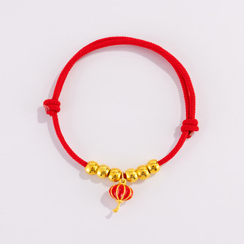 Nimara Ritual Red String Bead Yuanbao Fu Character Protection Adjustable Cats Dogs Pet Collar
