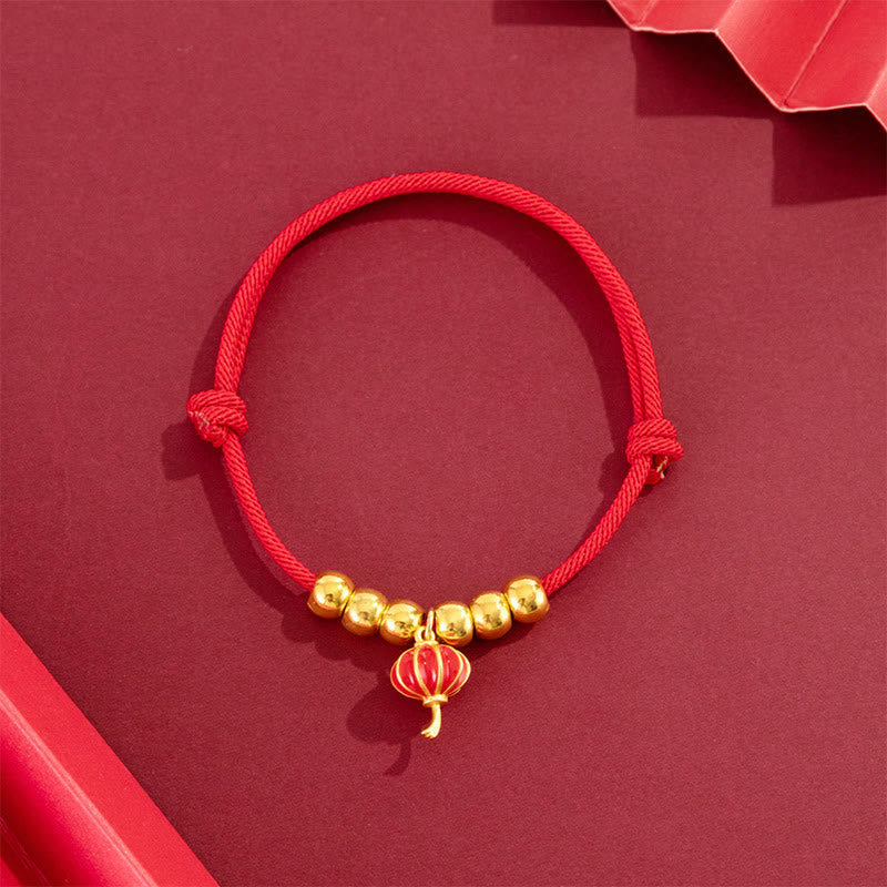 Nimara Ritual Red String Bead Yuanbao Fu Character Protection Adjustable Cats Dogs Pet Collar