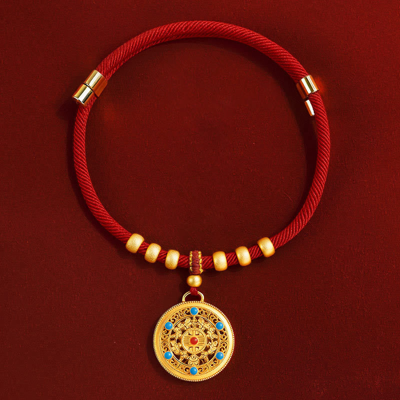 Nimara Ritual Red String Bead Compass Gourd Protection Adjustable Cats Dogs Pet Collar