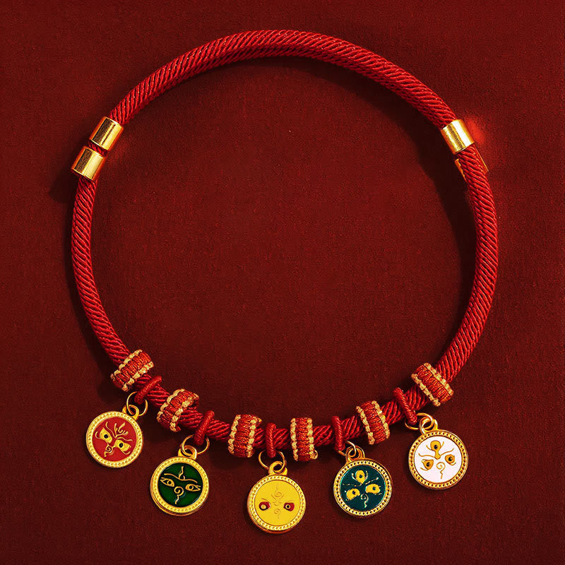 Nimara Ritual Red String Bead Compass Gourd Protection Adjustable Cats Dogs Pet Collar