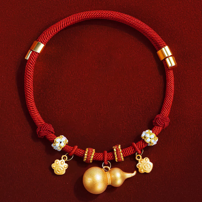Nimara Ritual Red String Bead Compass Gourd Protection Adjustable Cats Dogs Pet Collar