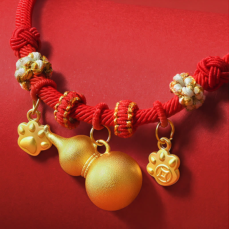 Nimara Ritual Red String Bead Compass Gourd Protection Adjustable Cats Dogs Pet Collar