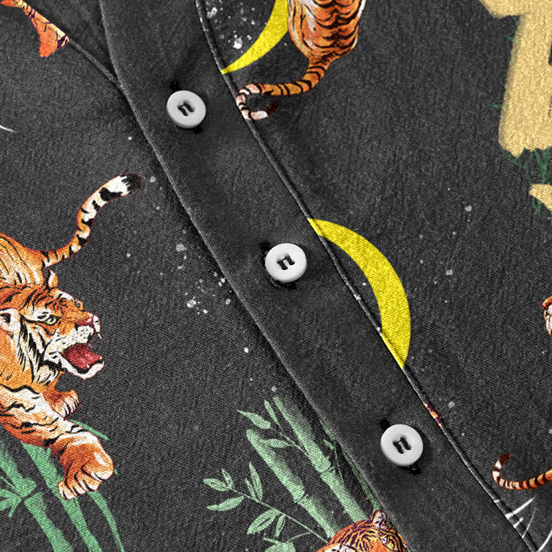 Nimara Ritual Tiger Moon Bamboo Men's Short Sleeve Resort Shirt