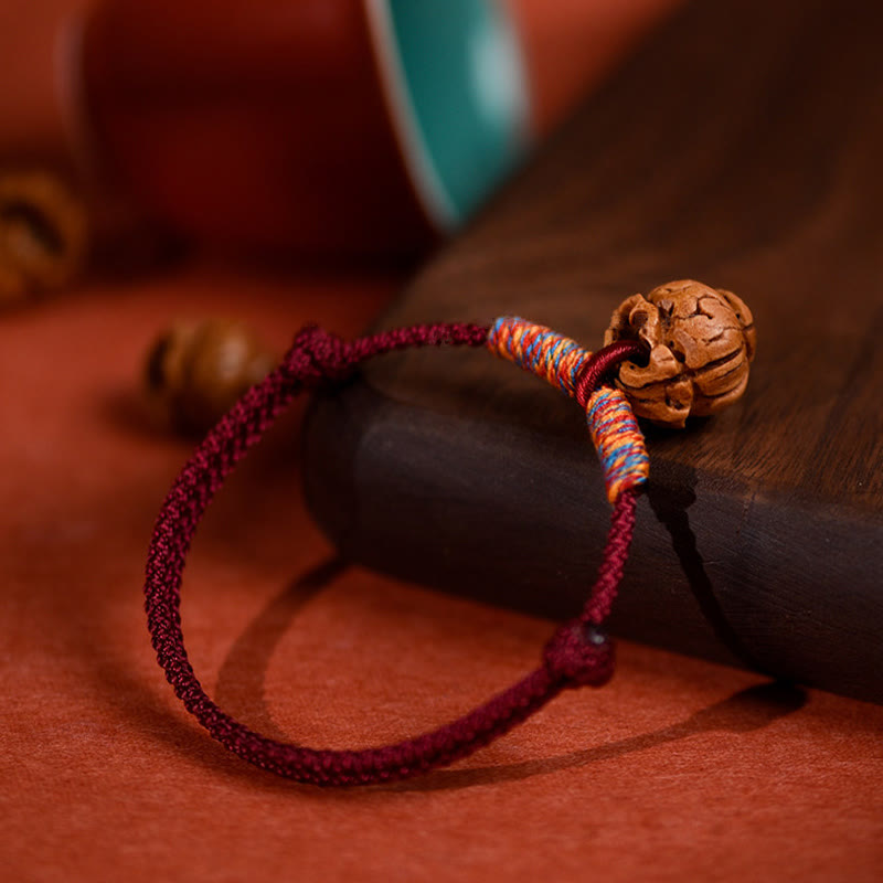 Nimara Ritual Plaited Peach Pit Red String Strength Adjustable Cats Dogs Pet Collar