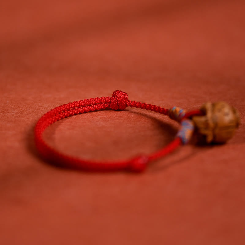 Nimara Ritual Plaited Peach Pit Red String Strength Adjustable Cats Dogs Pet Collar