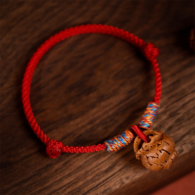 Nimara Ritual Plaited Peach Pit Red String Strength Adjustable Cats Dogs Pet Collar