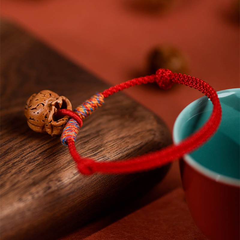 Nimara Ritual Plaited Peach Pit Red String Strength Adjustable Cats Dogs Pet Collar