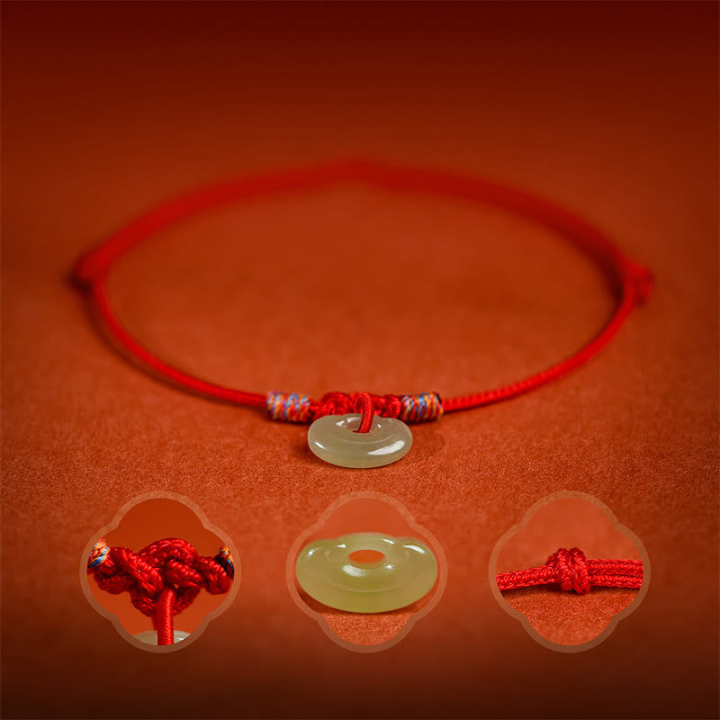 Nimara Ritual Red String Plaited Jade Protection Adjustable Cats Dogs Pet Collar