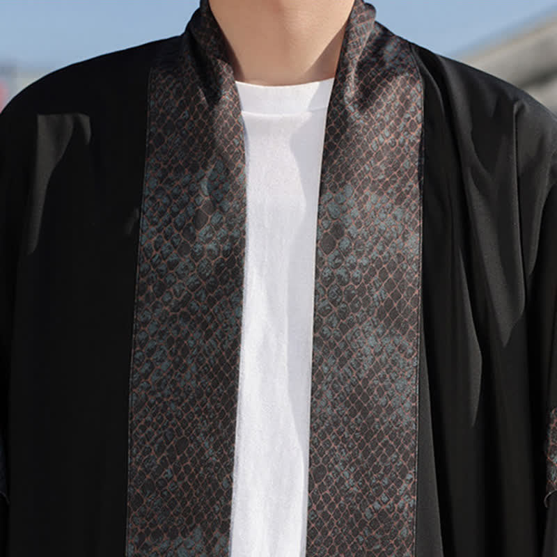Nimara Ritual Summer Casual Zen Lapel Collar Men's Elbow-Length Sleeve Kimono