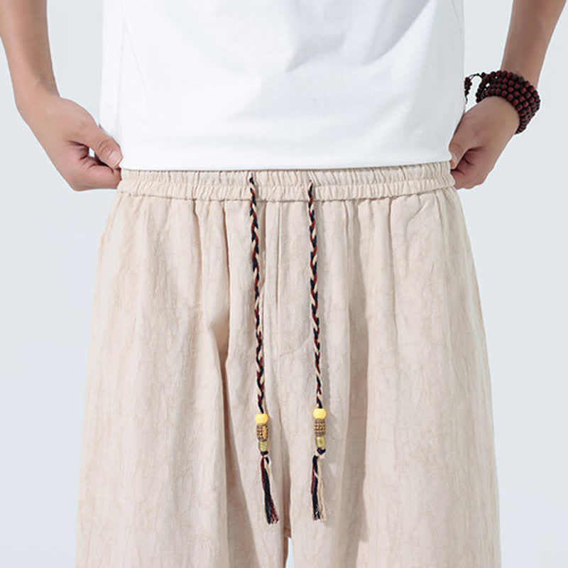 Nimara Ritual Summer Drawstring Elastic Waist Men's Capri Tapered Pants