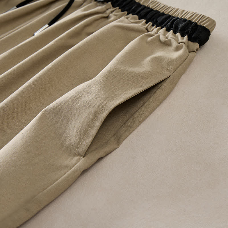 Nimara Ritual Commute Drawstring Cotton Cropped Women's Wide Leg Pants With Pockets