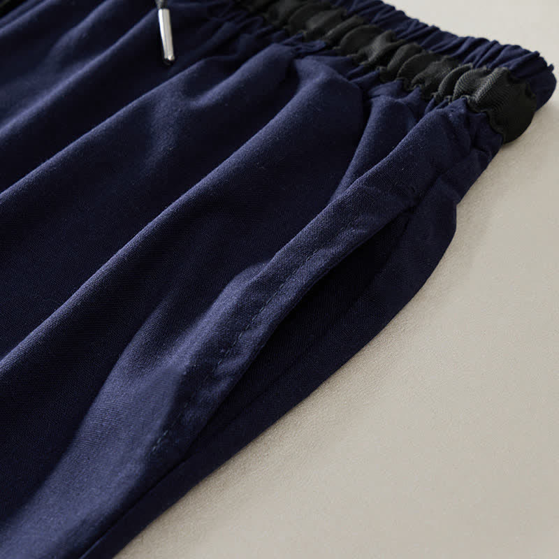 Nimara Ritual Commute Drawstring Cotton Cropped Women's Wide Leg Pants With Pockets