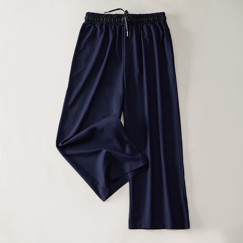 Nimara Ritual Commute Drawstring Cotton Cropped Women's Wide Leg Pants With Pockets