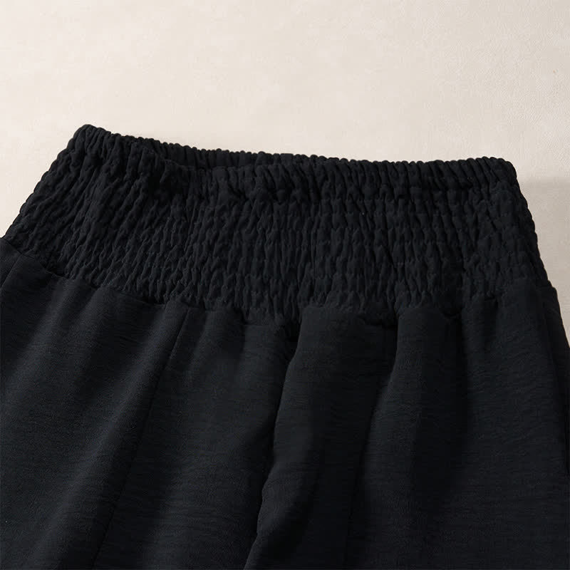 Nimara Ritual Women's Summer High Elastic Waist Full Length Wide Leg Pants