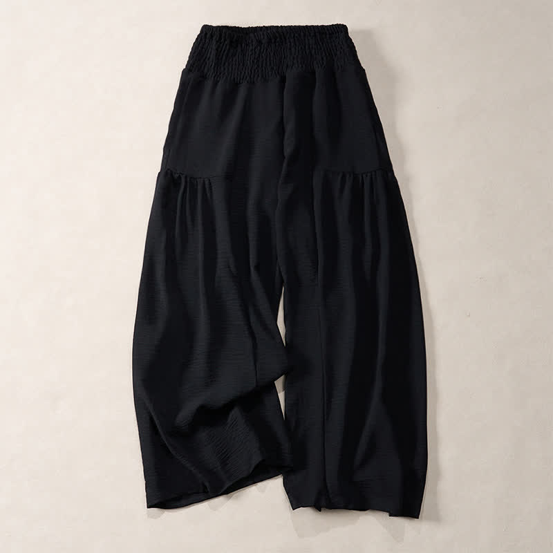 Nimara Ritual Women's Summer High Elastic Waist Full Length Wide Leg Pants