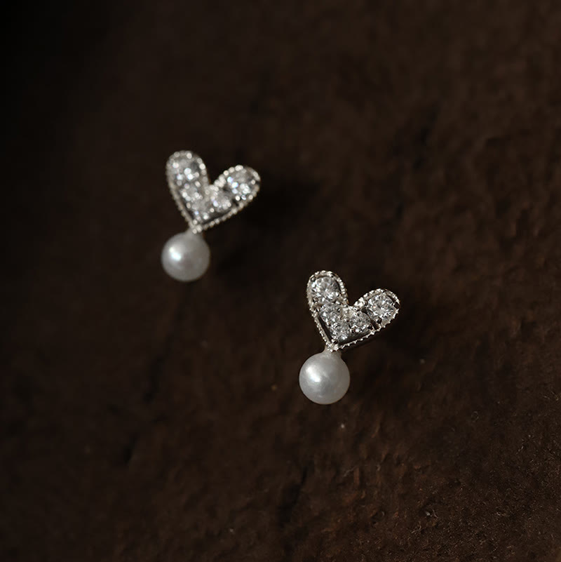 Nimara Ritual 925 Sterling Silver Plated With Gold Heart Design Sincerity Earrings