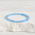 Serenity and Healing Natural Aquamarine Fine 4mm Bead Pearl Bracelet