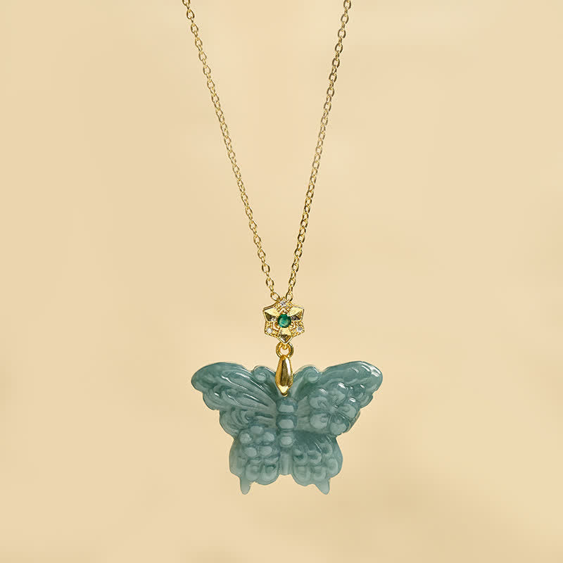 Nimara Ritual "FOR DEAREST MOTHER" Jade Butterfly Abundance Necklace Pendants Includes Gift Message Card