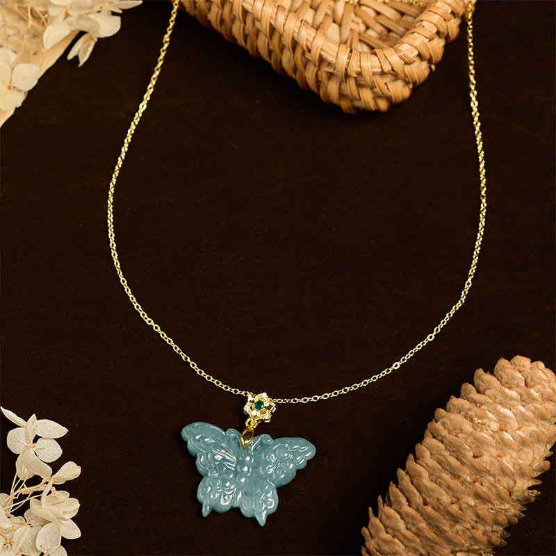 Nimara Ritual "FOR DEAREST MOTHER" Jade Butterfly Abundance Necklace Pendants Includes Gift Message Card
