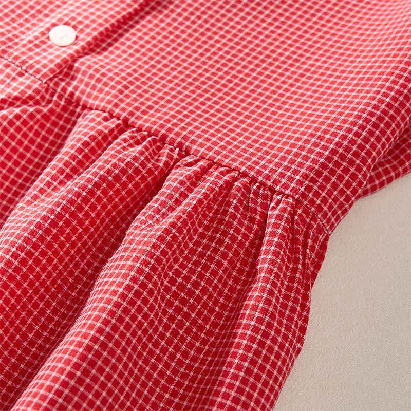Nimara Ritual Summer Coral Gingham Sleeveless A Line Vacation Casual Knee Length Dress With Pockets