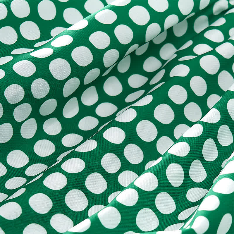 Nimara Ritual Summer Elegant Polka Dot A Line Ruffle Hem Short Sleeve Knee Length Dress