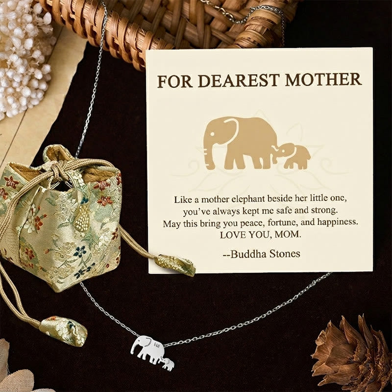 Nimara Ritual "FOR DEAREST MOTHER" Elephant 925 Sterling Silver Necklace Pendants Includes Gift Message Card