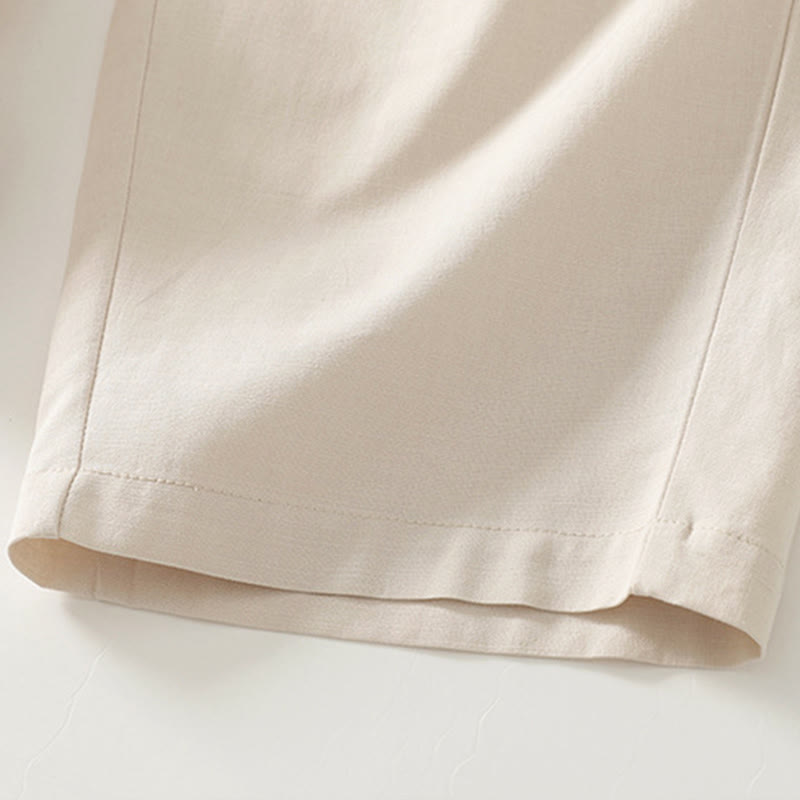Nimara Ritual Spring Solid Color Elastic Waist Cotton Women's Straight Leg Pants With Pockets
