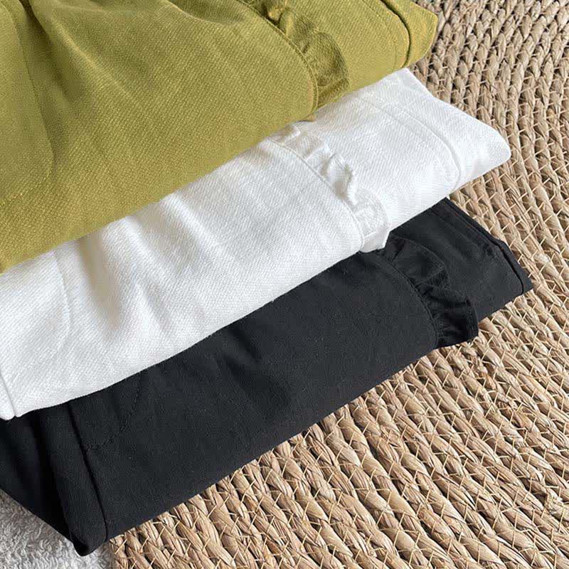 Nimara Ritual Summer Drawstring Ruffle Elastic Waist Women's Shorts With Pockets