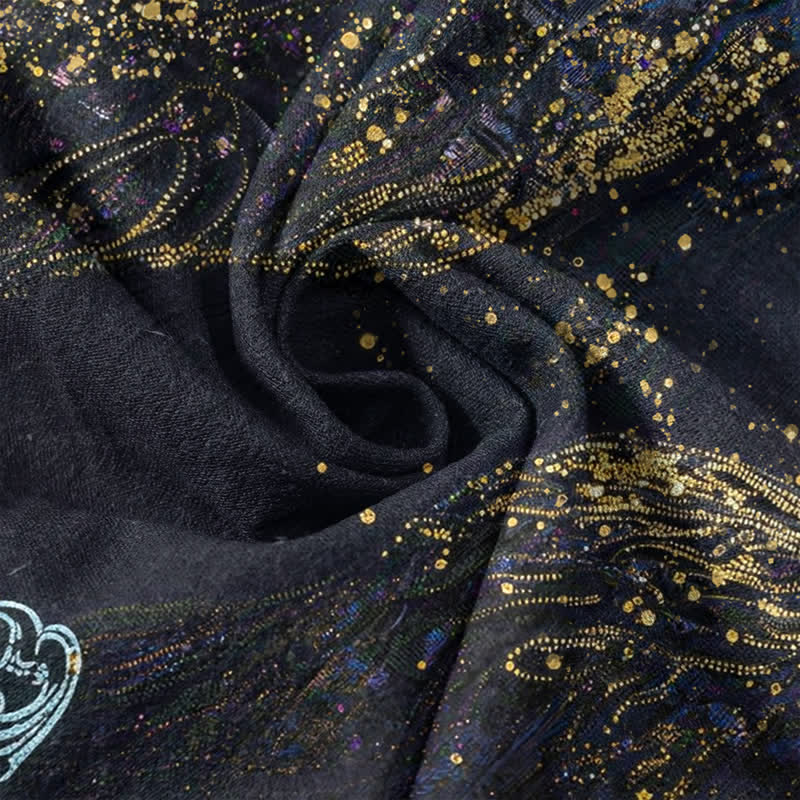 Nimara Ritual Cotton Splatter Dye Galaxy-Inspired Henley Men's Short Sleeve Half Button Shirt
