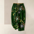 Nimara Ritual Koi Fish Print Geometric Pattern Cotton Drawstring Women's Pants With Pockets