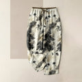 Nimara Ritual Ink Wash Painting Floral Elastic Drawstring Women's Pure Cotton Pants With Pockets