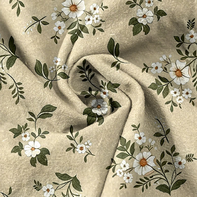 Nimara Ritual Pure Cotton Ditsy Floral Elastic Waist Women's Pants With Pockets