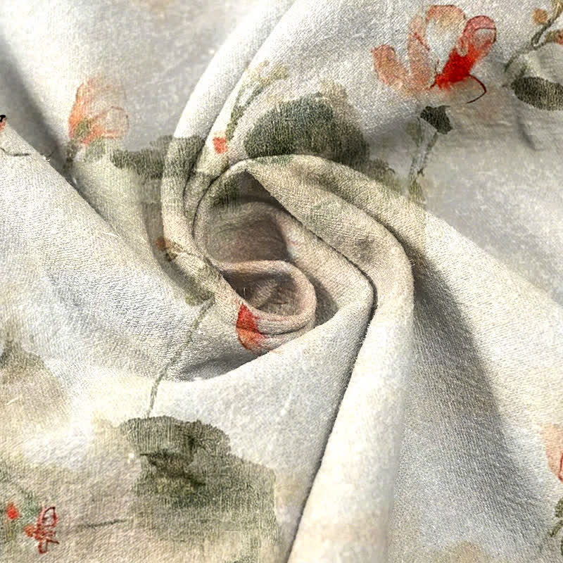 Nimara Ritual Pure Cotton Butterfly Flowers Pattern Print Women's Pants With Pockets