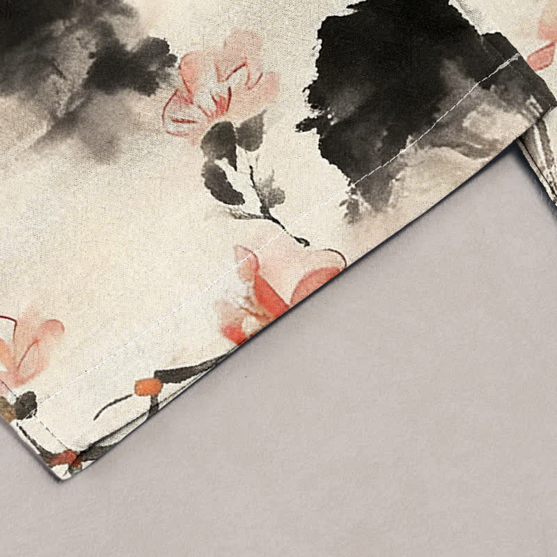 Nimara Ritual Pure Cotton Butterfly Flowers Pattern Print Women's Pants With Pockets