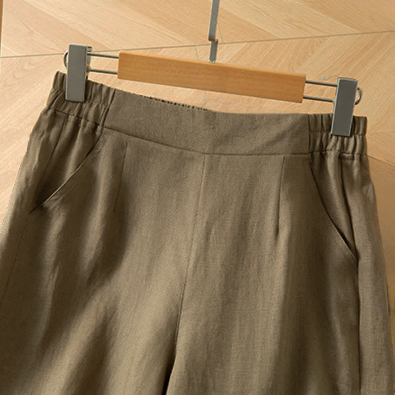 Nimara Ritual Women's Spring High Elastic Waist Wide Leg Long Pants With Side Pockets